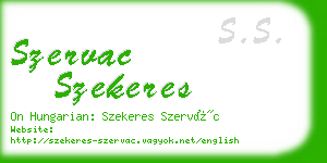 szervac szekeres business card
